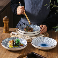 Тарелка ZDK Kitchen, Japanese Collection, цвет голубой, 17,5 см листочки 371596