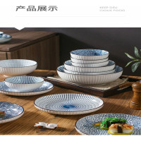 Тарелка ZDK Kitchen, Japanese Collection, цвет голубой, 17,5 см листочки 371596