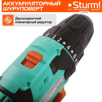 Аккумуляторный шуруповерт Sturm CD3514BL