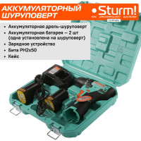 Аккумуляторный шуруповерт Sturm CD3514BL