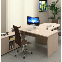 Стол руководителя ФЕЛИКС Лидер 180x88.5x75 см дуб альпийский ПК-ЛДР-СТ180x89/38-В2-30