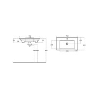 Раковина-столешница Sanovit Atria 75 см 9075-KL 00182319