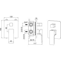 Смеситель для душа ALLEN BRAU Infinity X2 5.21014-00 с внутренней частью 00265461