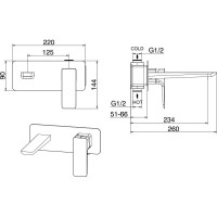 Смеситель для раковины ALLEN BRAU Infinity 5.21003-00 с внутренней частью 00265439
