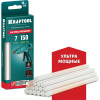 Ультрамощные прозрачные клеевые стержни KRAFTOOL Ultra Power 16 шт, 7x150 мм 06837-16