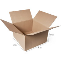 Картонная коробка PACK INNOVATION Гофрокороб 40x30x30 cм объем 36 л, 20 шт IP0GK403030-20
