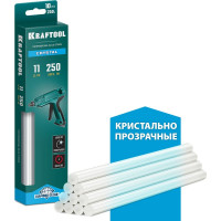 Кристально прозрачные клеевые стержни KRAFTOOL Crystal 10 шт, 11x250 мм 06846-10