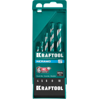 Набор сверл по керамограниту KRAFTOOL Keramo 5 шт, 4-5-6-8-10 мм 29175-H5