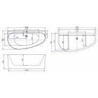 Акриловая ванна ALLEN BRAU Priority 1600x780 Gloss White 138678B-GW 00287095