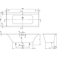 Акриловая ванна Villeroy & Boch Subway 3.0 180x80 UBQ180SBW2DV-01 00280056