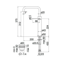 Смеситель для раковины Nobili VELIS высокий 312, красное золото VE125158/2RCP 00000106730