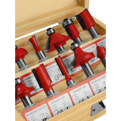 Набор твердосплавных фрез по дереву 12 шт vertextools 05-05-0512