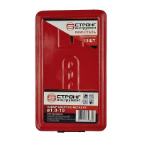 Набор сверл по металлу HSS стандарт 19 шт, 1-10 мм Strong СTC-021000019