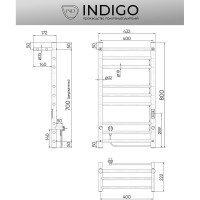 Полотенцесушитель INDIGO Line Trinity с полкой (electro) 80/40 LСLTE80-40PRt