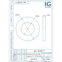 Прокладка безасбестовый паронит HG 1/2" (11x19x2 мм), 20 шт 1648864