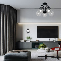 Светильник ЭЛЕТЕХ Берта 151 черный муар (Плафон 8270) НСБ 01-5x60-132 Е27 ИУ 1005404647