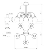Светильник ЭЛЕТЕХ Берта 151 черный муар (Плафон 8270) НСБ 01-5x60-132 Е27 ИУ 1005404647