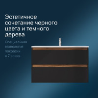 База под раковину AM.PM X-Joy, подвесная, 100 см, 2 ящика, черный матовый M85AFHX1002BM