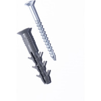 Дюбель с ударным шурупом МВИС Крепежные системы дюбель-гвоздь с усами, 6x40 мм, полипропилен, потай., 100 шт. ДБМ0640П