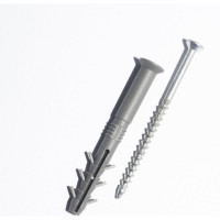 Дюбель с ударным шурупом МВИС Крепежные системы дюбель-гвоздь с усами, 6x60 мм, полипропилен, потай., 100 шт. ДБМ0660П