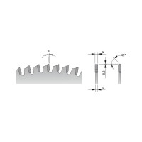 Диск пильный по цветным металлам и ПВХ 165x20x2.2/1.6 мм, -6°, TCG, Z=56 CMT 296.165.56H