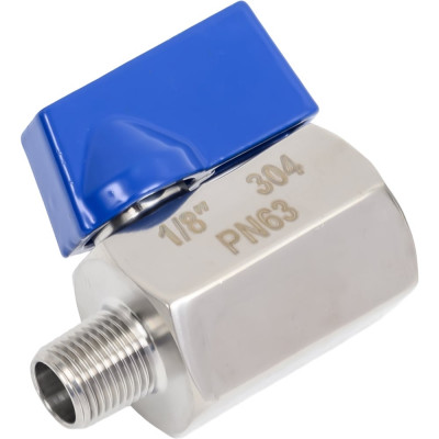 Шаровый кран мини TITAN LOCK НР-ВР, резьба BSP 1/8", нерж. 304, TLMBV1/8FM