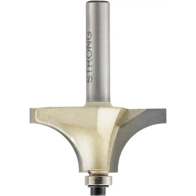 Фреза кромочная калевочная с нижним подшипником стф-1019 45x20 мм, R16 мм, хв-к 8 мм Strong стф-10190045