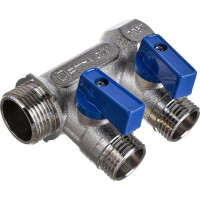 Коллектор СТМ 2 выхода, шаровой кран, наружная резьба, 3/4х1/2 C2MB3412