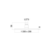 Верхний душ Paffoni SYNCRO ZSOF075BO 200x200, 8 мм, антикальций белый матовый 229228 00229228