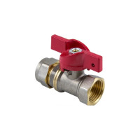 Шаровой кран Aquasfera латунь, никель, обжимной, бабочка, Euro Дн16х1/2 Ру16 1016-01 027-8779