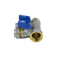 Коллектор Aquasfera латунь, шаровой кран, синий, 1", 2 выхода, Дн 16 обжимной, 35 мм 7015-03 027-8998