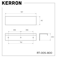 Торцевая ручка Kerron 800 мм, хром RT-005-800