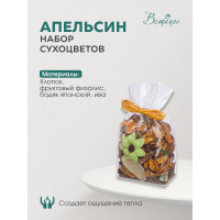 Набор сухоцветов из натуральных материалов Вещицы, с ароматом апельсина, Д100 Ш75 В155, пакет YW-SUH52