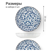 Набор тарелок ZDK Kitchen Japanese Collection, 2 шт, цвет голубой, диаметр 20 см 371101-SET2