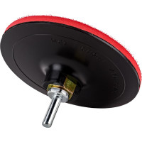 Тарелка тонкая опорная шлифовальная 125 мм c основой под velcro и гайкой М14 на ушм с адаптером на дрель Targ 663309