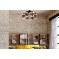 Люстра POWERLIGHT NADI 6хЕ27x60W хром/венге 1091/6-1BLK