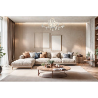 Светодиодная люстра POWERLIGHT FLAMING-8LED 160Вт, хром/белый, 4000К 1-016380