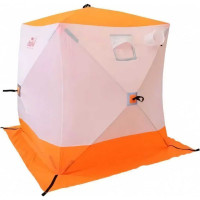 Зимняя четырехместная палатка Следопыт куб 2.1x2.1 м, oxford 210d pu 1000, белый/оранжевый PF-TW-06