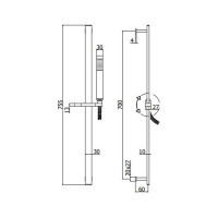 Душевая стойка из латуни Paffoni CITY 755мм ZSAL145CRAG 00243708