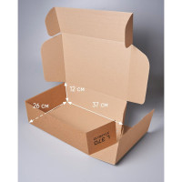 Самосборная картонная коробка PACK INNOVATION 37x26x12 см, объем 11.5 л, 50 шт. IP0GKSS372612-50