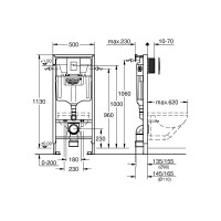 Система инсталляции для унитаза Grohe Rapid SL (1,13 м) 38528001
