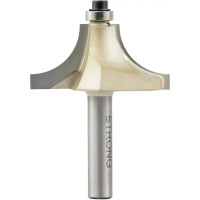 Фреза кромочная калевочная с нижним подшипником стф-1019 45x20 мм, R16 мм, хв-к 8 мм Strong стф-10190045