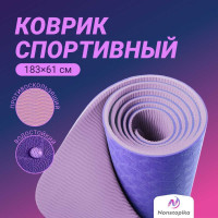 Спортивный коврик Nonstopika Relax для йоги и пилатеса, размер 183х61х0.6 см, фиолетовый yoga_mat6