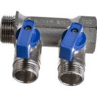 Коллектор СТМ 2 выхода, шаровой кран, наружная резьба, 3/4х1/2 C2MB3412