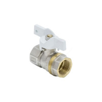 Шаровой кран Aquasfera латунь, никель, полнопроходной, бабочка, Standard Ду15 Ру40 м/м 1102-01 107-5142