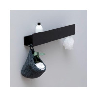 Полка Aquanet Магнум 500x120x100, с крючками, черный матовый (274189) 00274189
