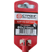 Бур квадро sds-plus по бетону 8x210 мм для перфоратора D17914 Strong CTC-040008210