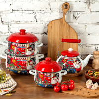 Эмалированная кастрюля VETTA Повар 22 см, 3.6 л, индукция 894-440