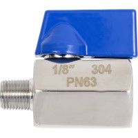 Шаровый кран мини TITAN LOCK НР-ВР, резьба BSP 1/8", нерж. 304, TLMBV1/8FM