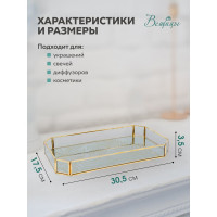 Стеклянный поднос Вещицы HANDY HOME экзотика, 305х175х35 Fancy26